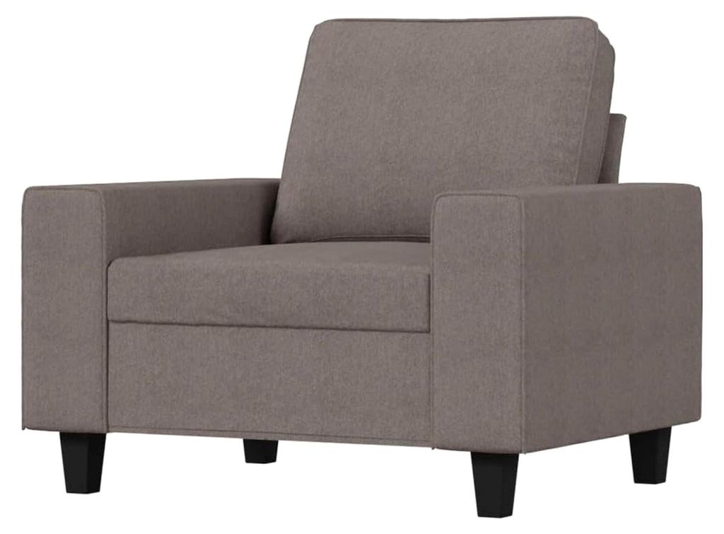 Sofasessel, Gepolsterter Stuhl mit Metallbeinen, Retro-Design für Apartment, Spielzimmer, Arbeitszimmer, 94x77x80 cm Taupe Stoff