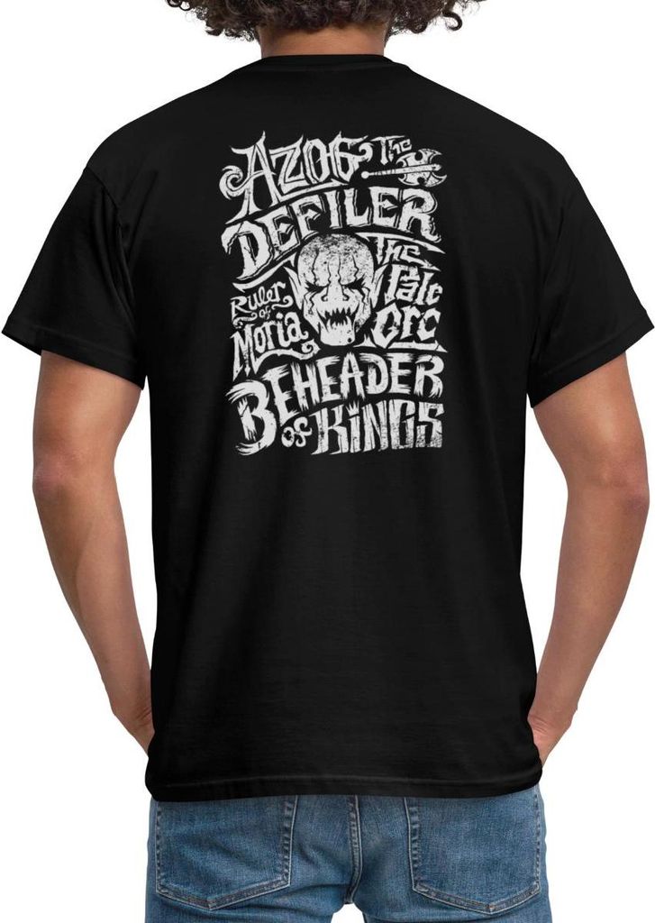 Spreadshirt Der Hobbit Azog Der Schänder Und Seine Titel Männer T-Shirt, 4XL, Schwarz