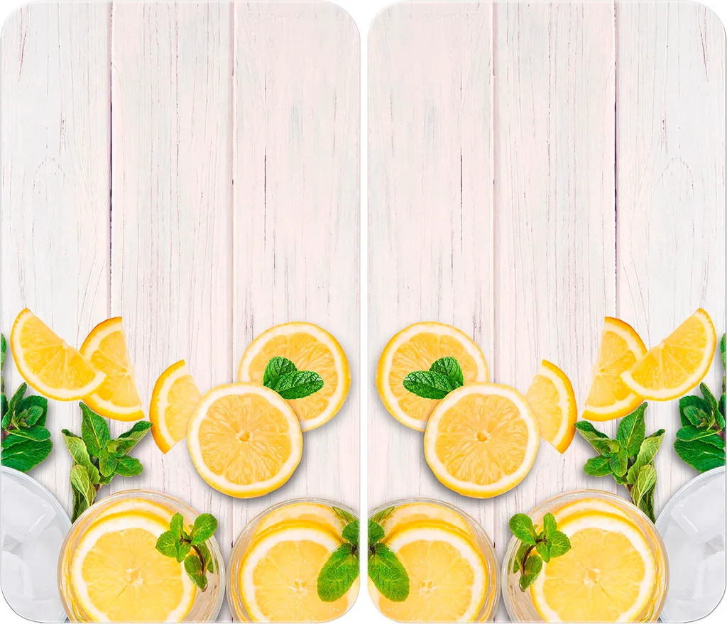 Set 2 Piastre Copri Piano Cottura Universal Lemon | Vetro Temperato