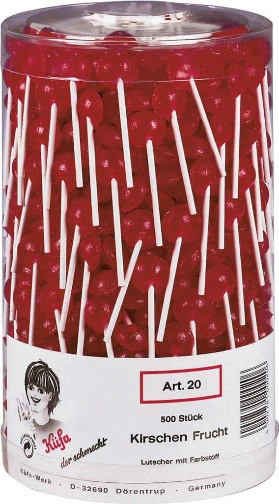 Küfa Kirschen Frucht Lutscher mit Kirschgeschmack 500 Stück Produktbild 