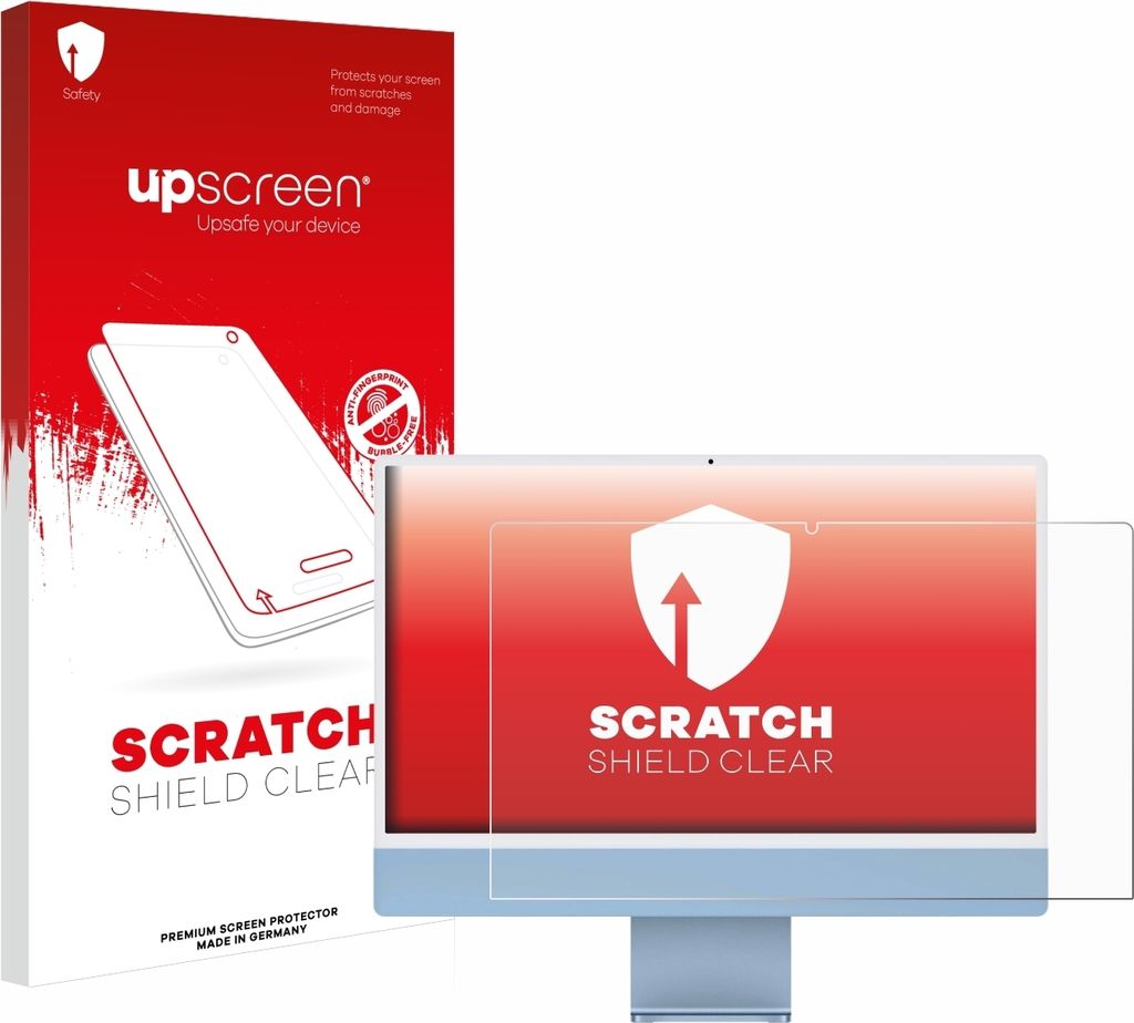 upscreen Schutzfolie für Apple iMac 24" 2021 - 2024 Displayschutz Displayschutzfolie Folie Klar Transparent