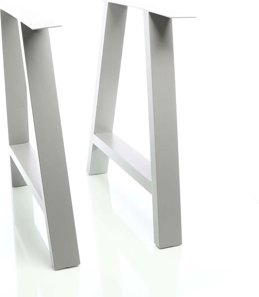 Pied de Table Stable et Robuste en Acier Gris - Solution pour Table DIY - 4