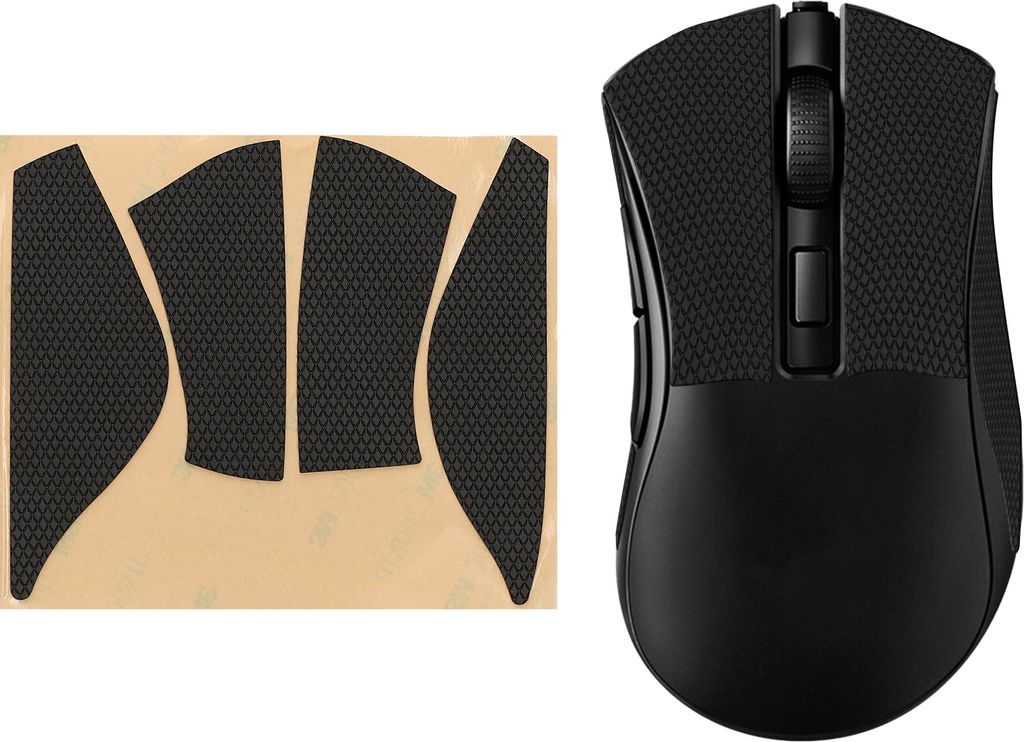 kwmobile Gaming Maus Grip Tape kompatibel mit Razer DeathAdder V2 Mini Maus - Rutschfestes Griffband für PC Maus - Schwarz