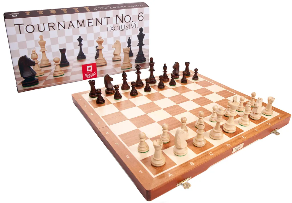 Échiquier de compétition Tournoi 6 en acajou massif et bois précieux