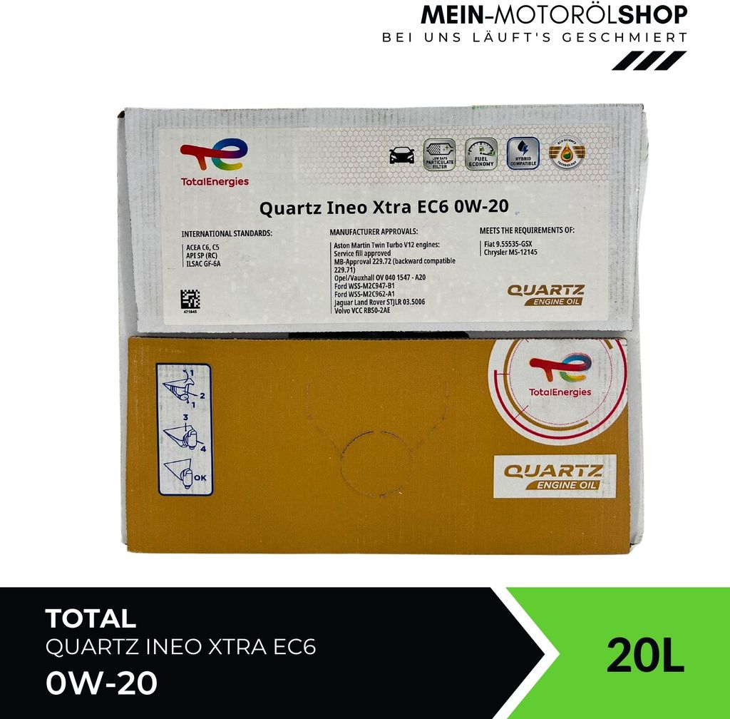 Total Quartz Ineo Xtra EC6 0W-20 20 Liter BAG-IN Box