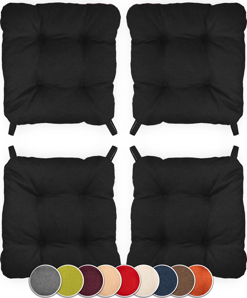Sunnypillow 4er Set Stuhlkissen mit Klettverschluss Maße: Produktbild 
