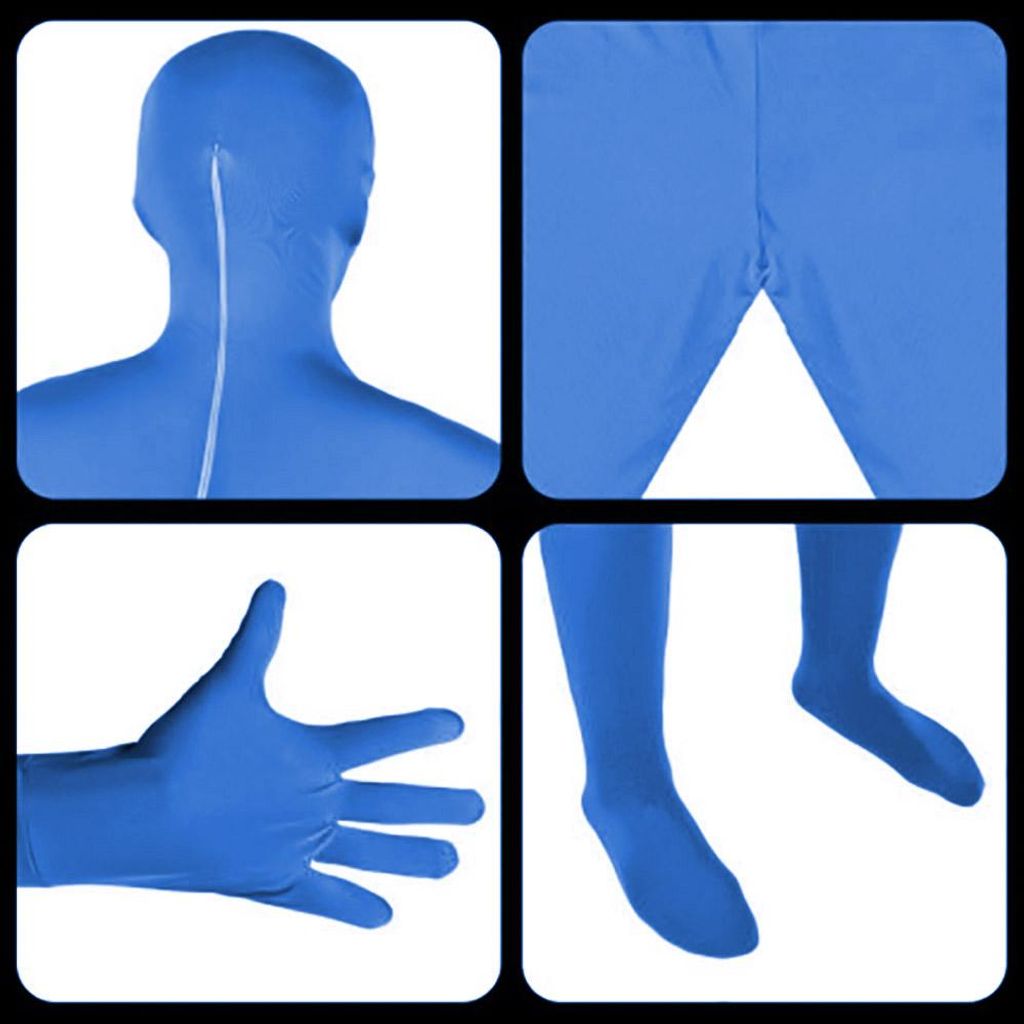 160 cm blauer Chromakey-Screen-Anzug, Ganzkörper-Body-Kostüm für Erwachsene, Männer und Frauen, 60–75 kg, Studiofotografie
