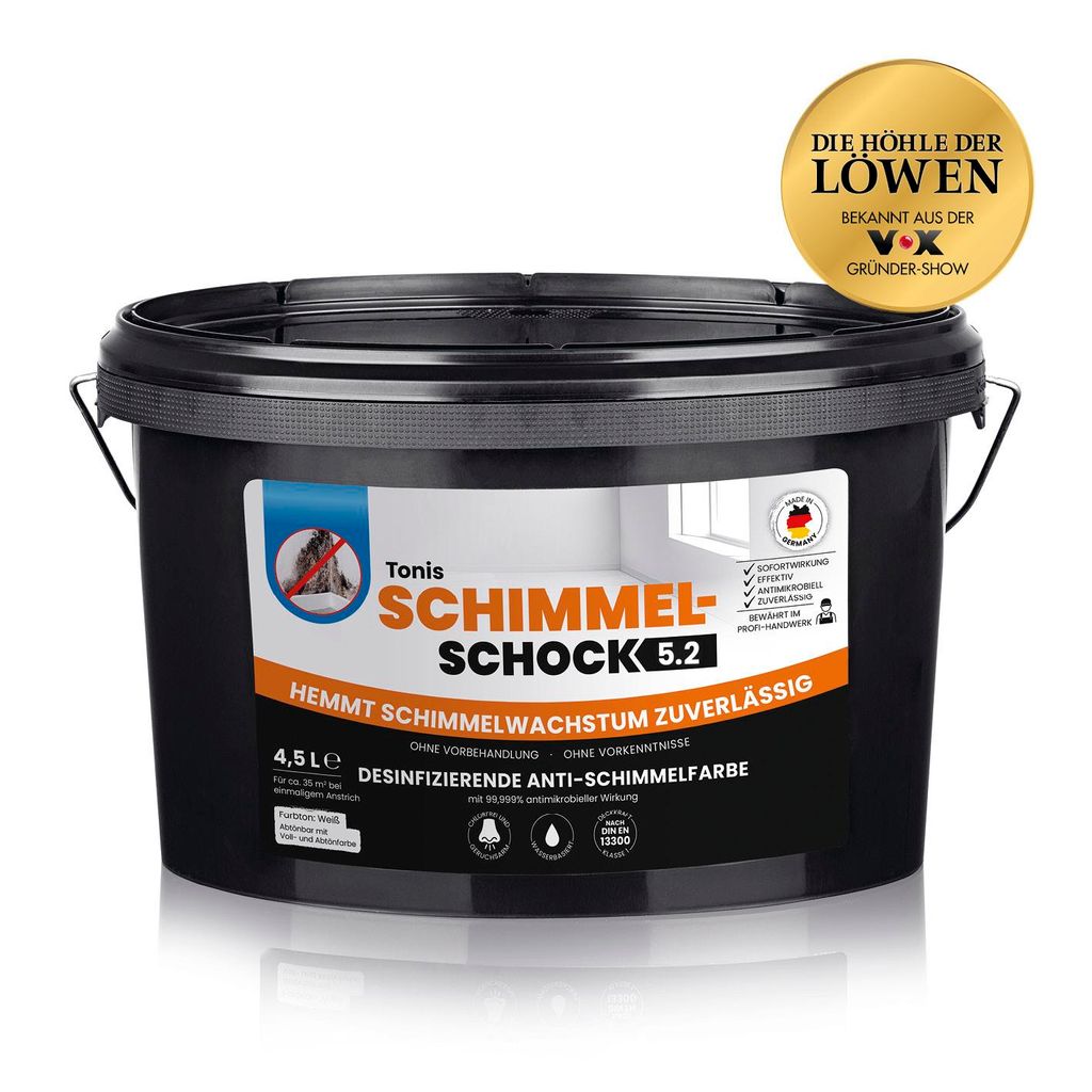 Tonis SCHIMMELSCHOCK 5.2 Anti-Schimmel-Farbe 4,5 Liter | Produktbild 