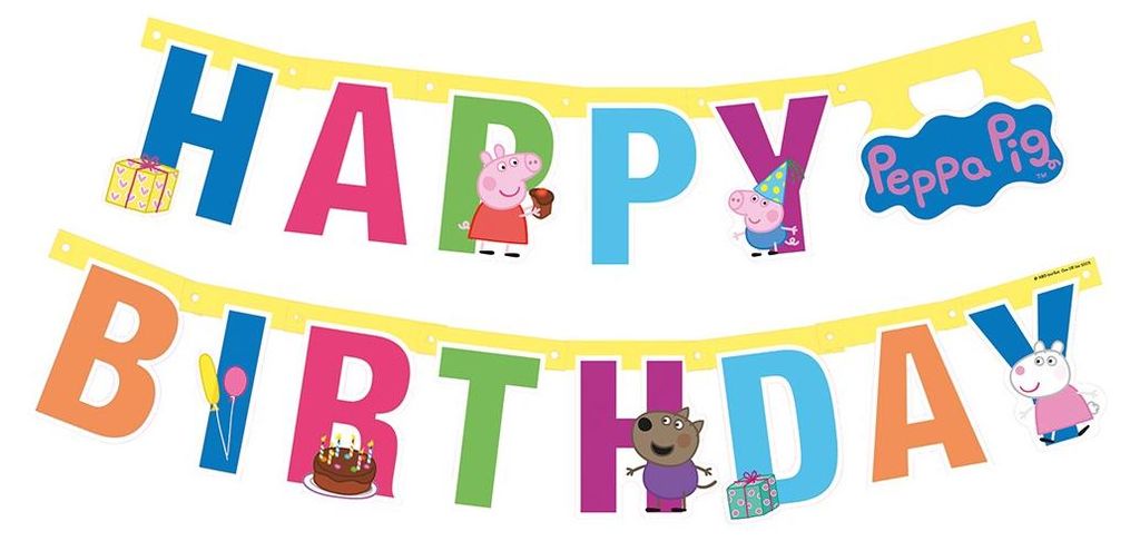 Catena di auguri | striscione 1,43 m | Peppa Wutz | Peppa Immagine del prodotto 