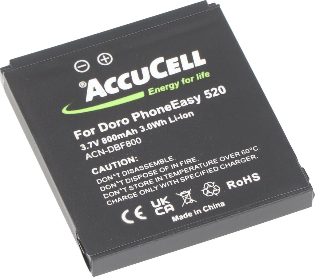 Akku für Doro PhoneEasy 520 Akku DBF-800A, DBF-800B, DBF-800C, DBF-800D, DBF-800E 43,7x39,6x5,5mm