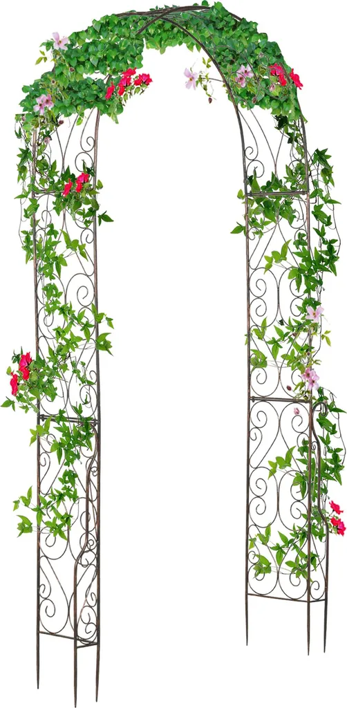 Arche décorative de jardin pour mariage et allée - Métal noir vieilli