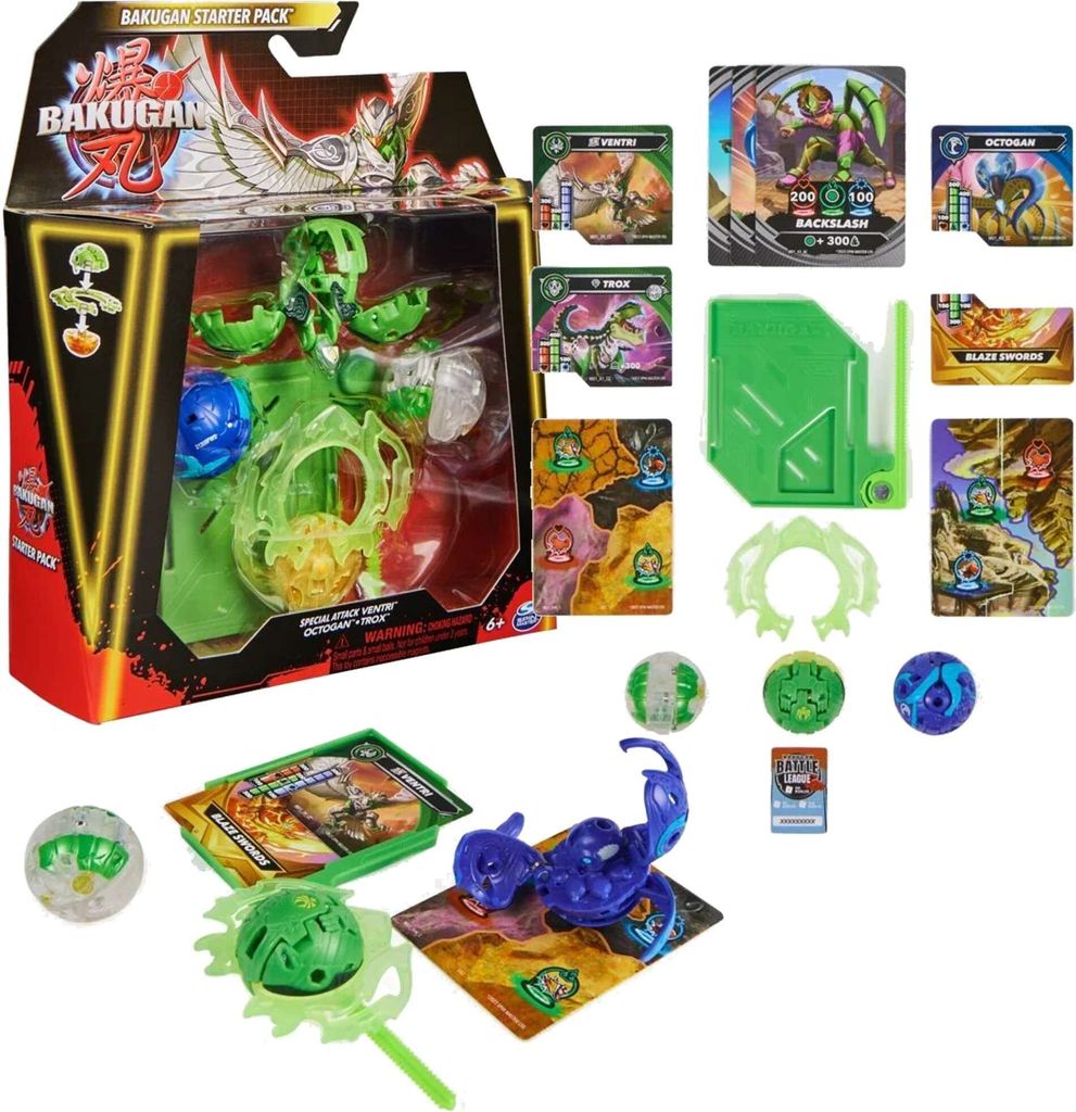 Bakugan special Attack Ventri Octagon Trox 3 Figuren Starterset