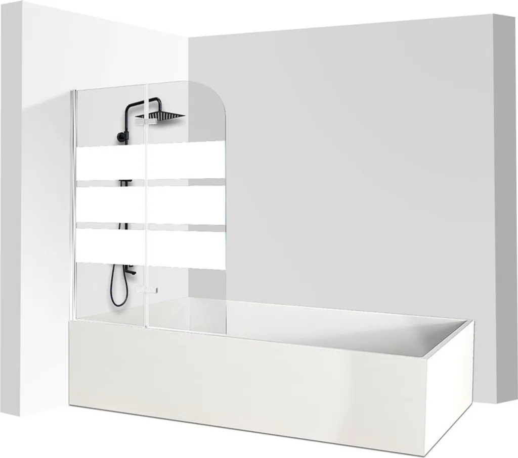Schermo Vasca Pieghevole 100x140cm Bianco Vetro 6mm Jopassy