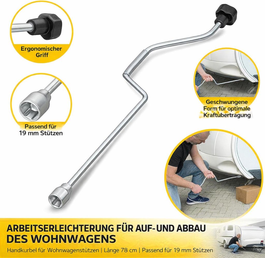 Handkurbel 19 mm / 840 mm – Adapter-Verlängerung für Produktbild 