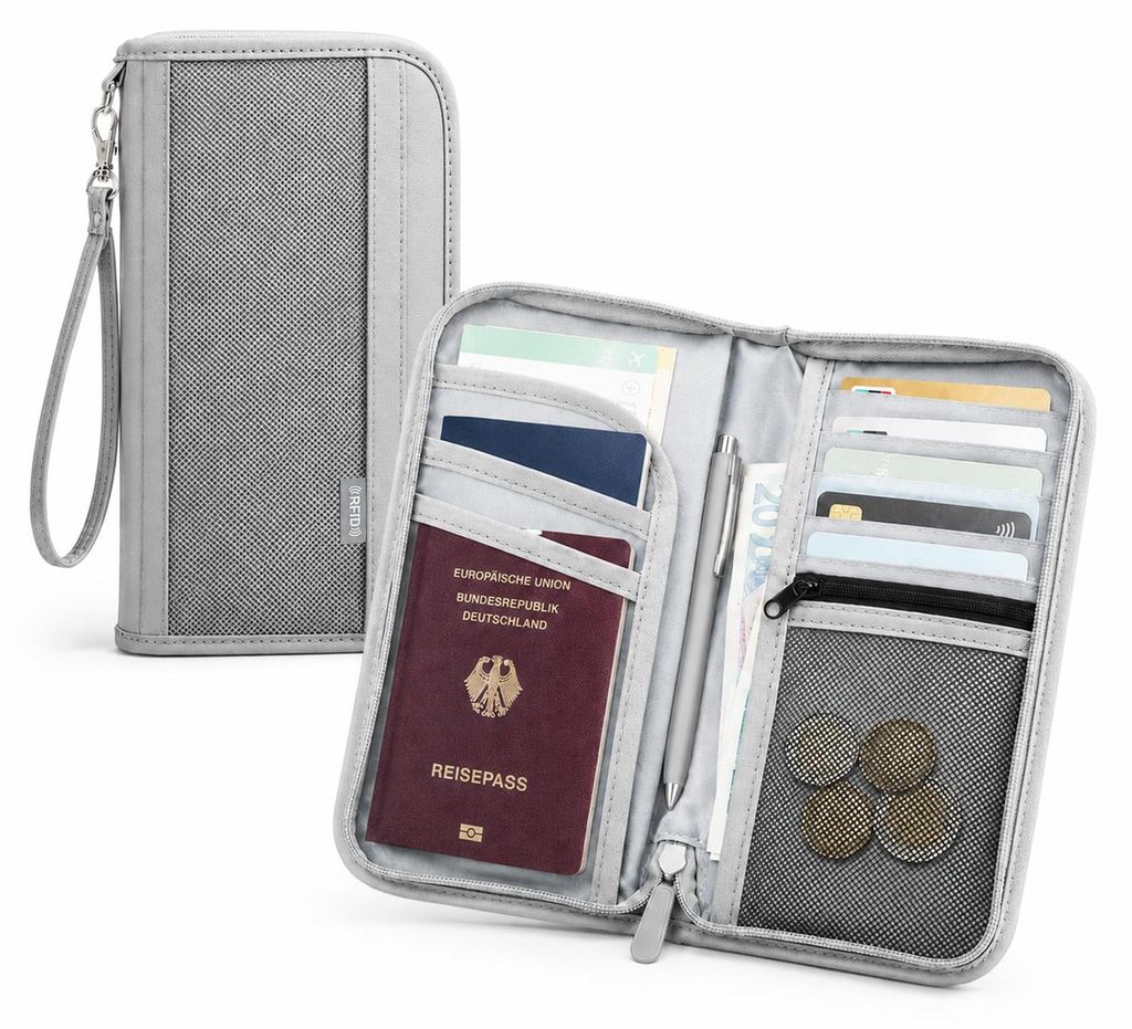 RFID Reiseorganizer für Reisepass Karten Bargeld mit Produktbild 