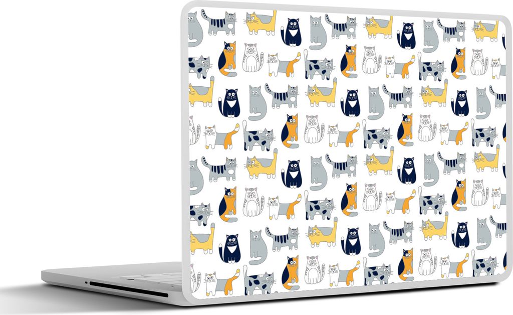 MuchoWow Laptop Aufkleber Sticker Cover Muster - Katze - Kater - Jungen - Mädchen - Kinder - Kind 30x21 cm - Sticker für Laptop - Selbstklebend