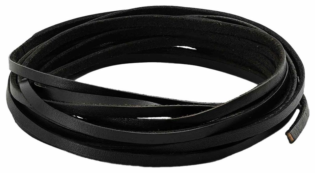 vidaXL Lederriemen Schwarz 500 x 0,4 cm Leder