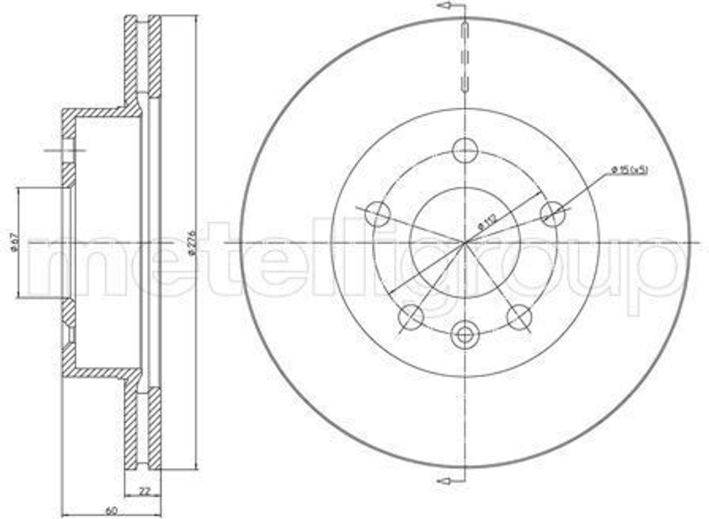 2x METELLI Bremsscheibe 23-0416 passend für MERCEDES-BENZ Produktbild 