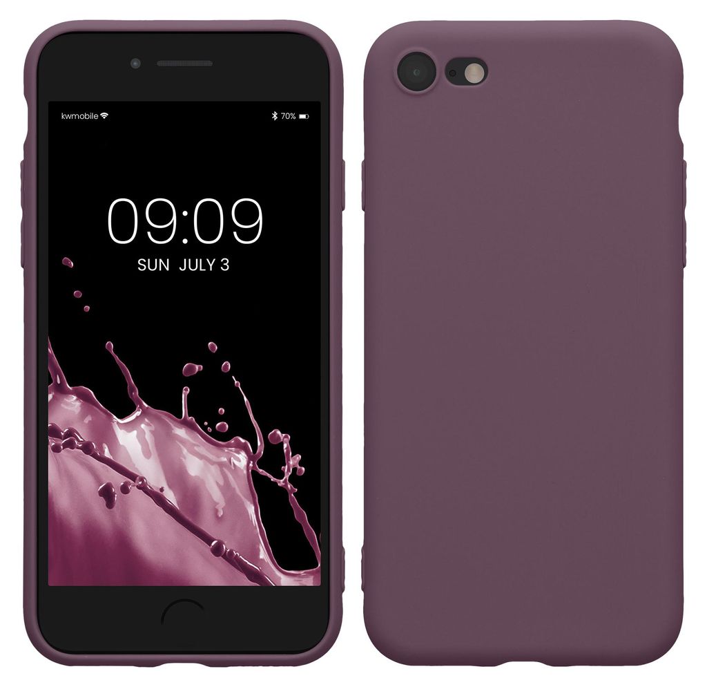 kwmobile Handyhülle für Apple iPhone SE (2022) / SE (2020) / 8 / 7 Hülle - weiches Handy Silikon Case - Schutzhülle Cover - Helle Iris