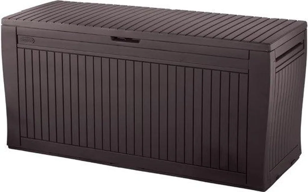 Malle de rangement jardin 270 litres - Coffre extérieur en résine grise
