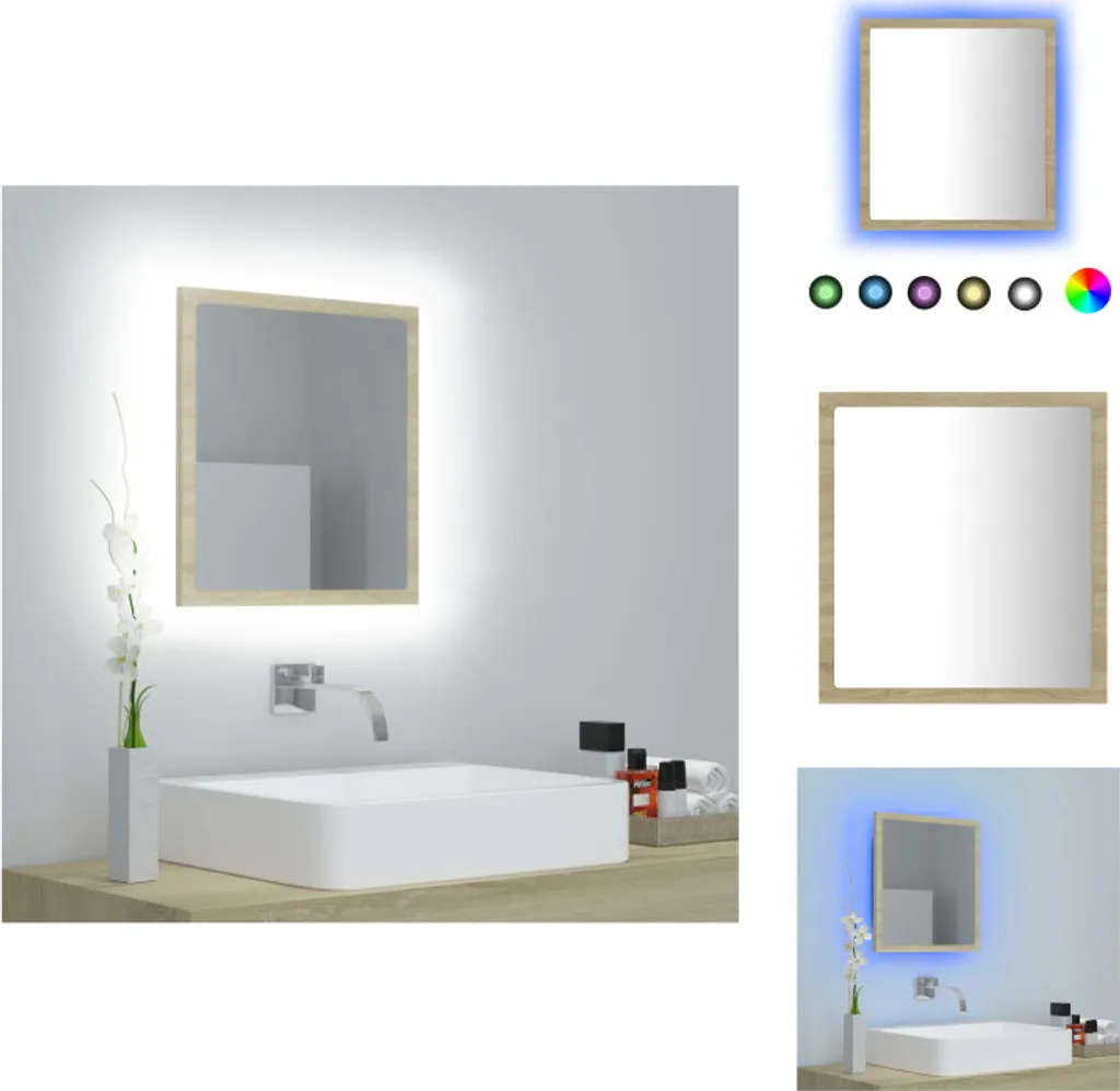 Specchio Bagno LED Rovere Sonoma vidaXL | Crea la tua Spa in Casa