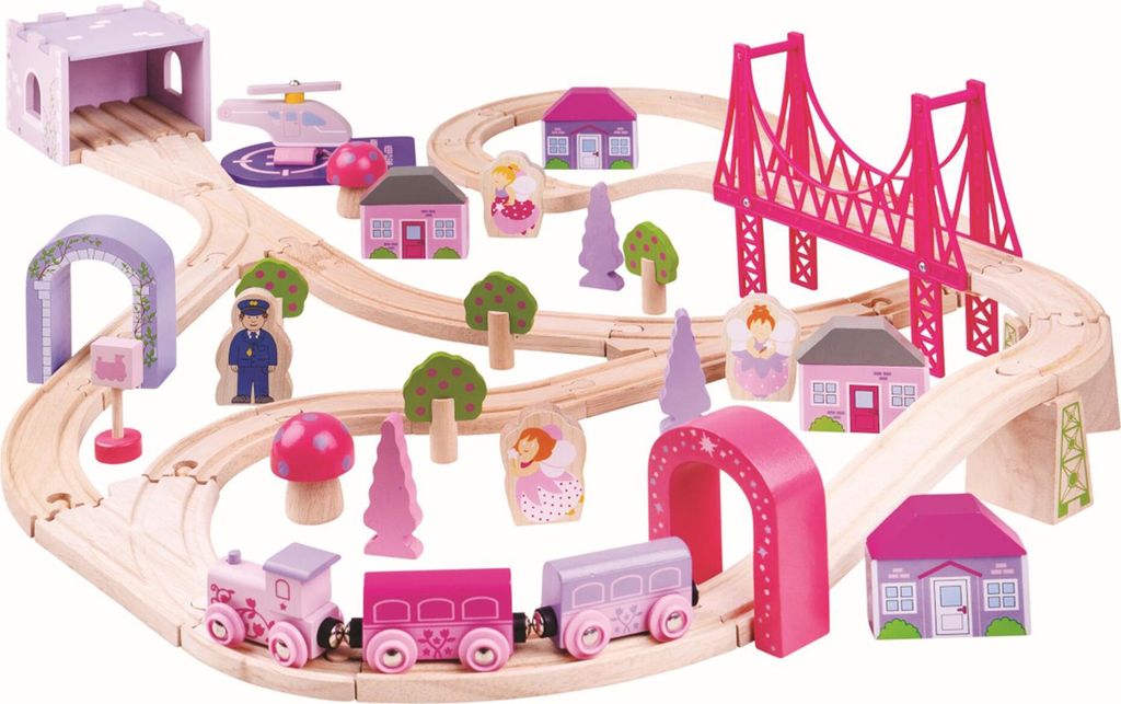 Bigjigs Rail Big Wooden Princess Train Track Image du produit 