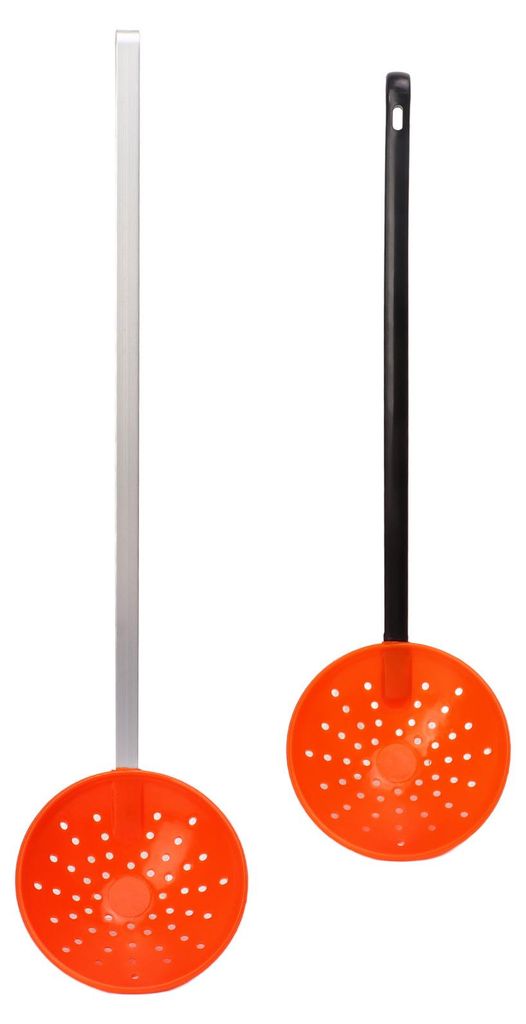 2 Stück Schöpflöffel zum Eisfischen, schnelle Filterung, Siebschaufel mit Griffen aus Kunststoff und Aluminiumlegierung, Haken für den Winter