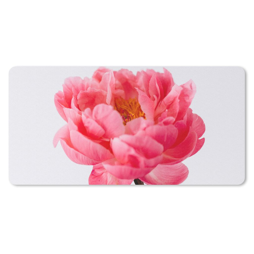 MuchoWow Schreibtischunterlage Hand mit rosa Pfingstrose 80x40 cm - XXL Mauspad - Gaming Mauspad