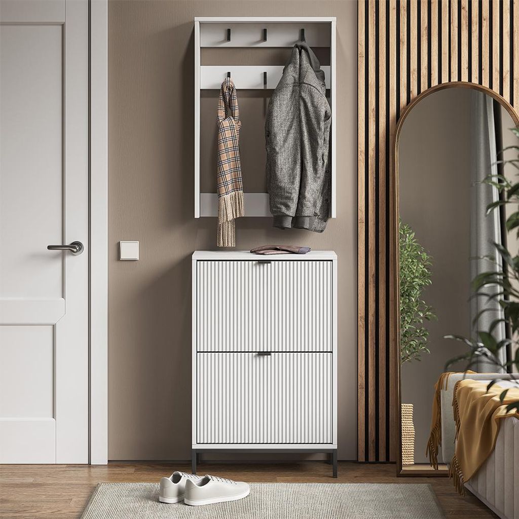Vicco Garderobe Eliza, 60 x 92 cm Set, 2 Teile, Weiß