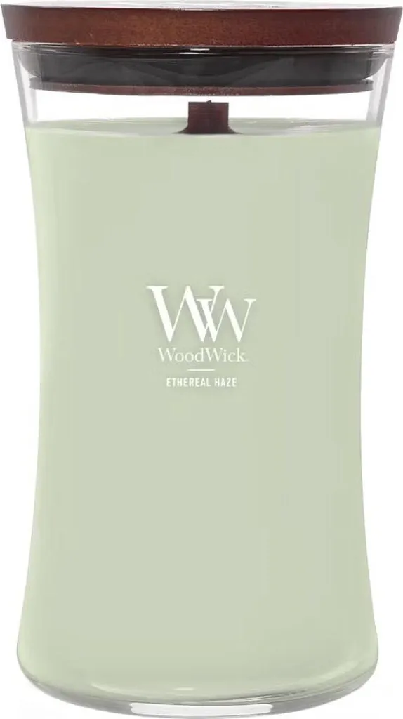 Grande bougie parfumée WoodWick Ethereal Haze 609g de luxe relaxante