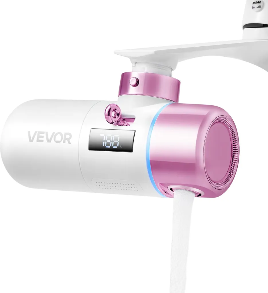 VEVOR filtro per acqua di rubinetto per la cura della pelle con micro-nano bolle per la pelle, detergente per rubinetti, rimuove il cloro con 1 filtro, per rubinetti di cucina e bagno, rosa + oro