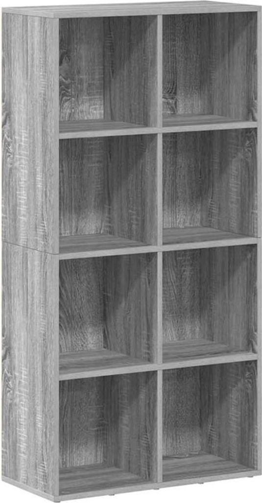 vidaXL Bücherregal/Sideboard Grau Sonoma 66×30×130 cm Holzwerkstoff