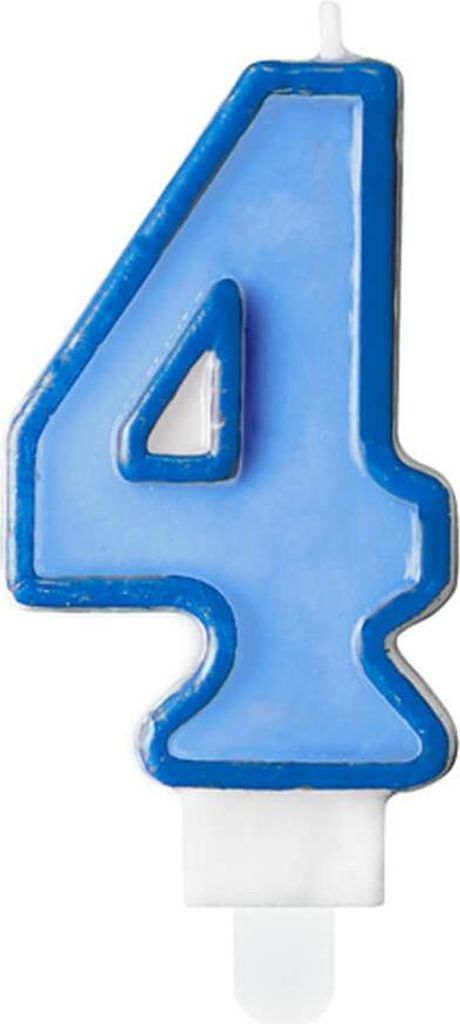 Narozeninová svíčka 4, modrá, 7 cm Obrázek produktu 