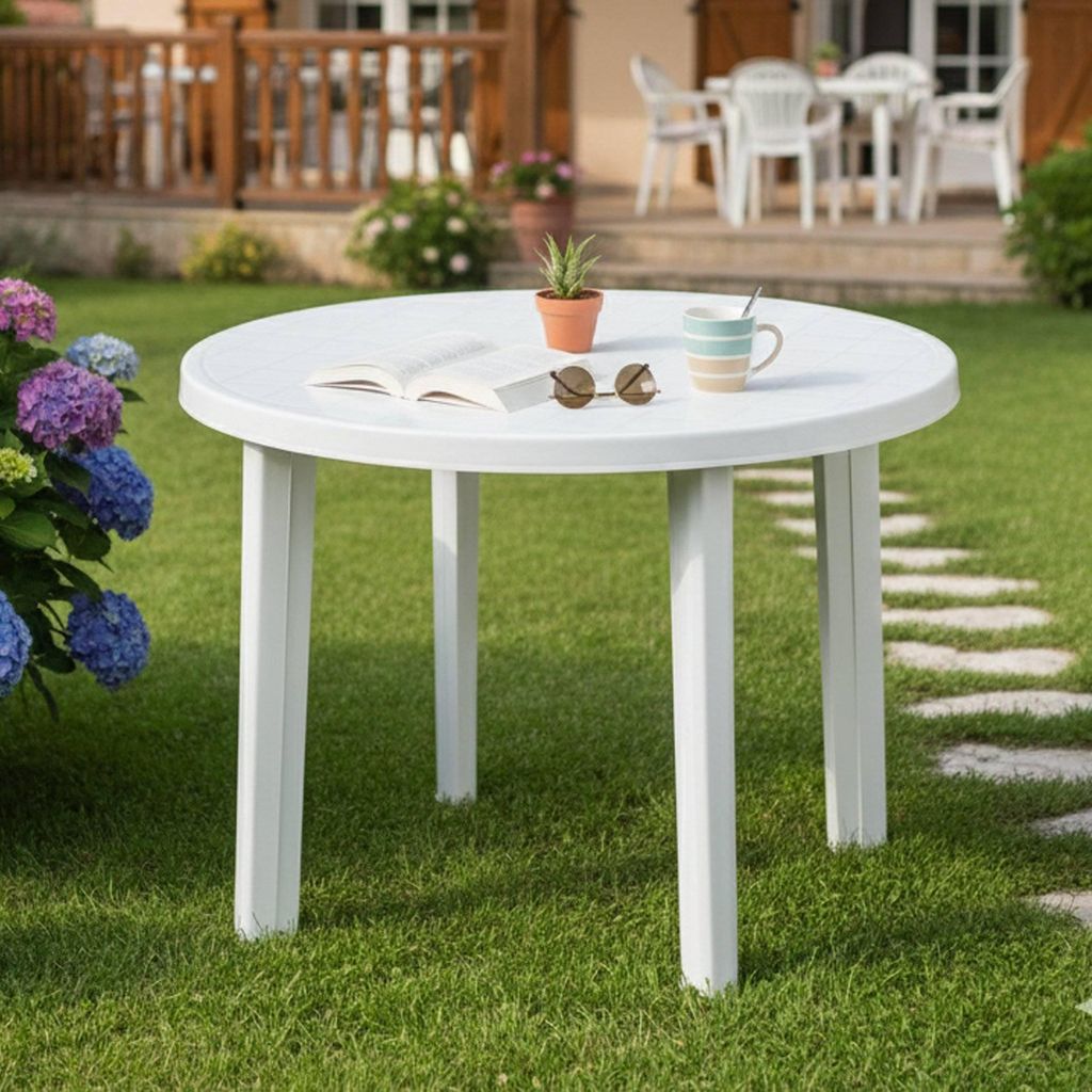 Brooksdale - Tavolo da Esterno, 90x90x72h cm Bianco, 4 Immagine del prodotto 