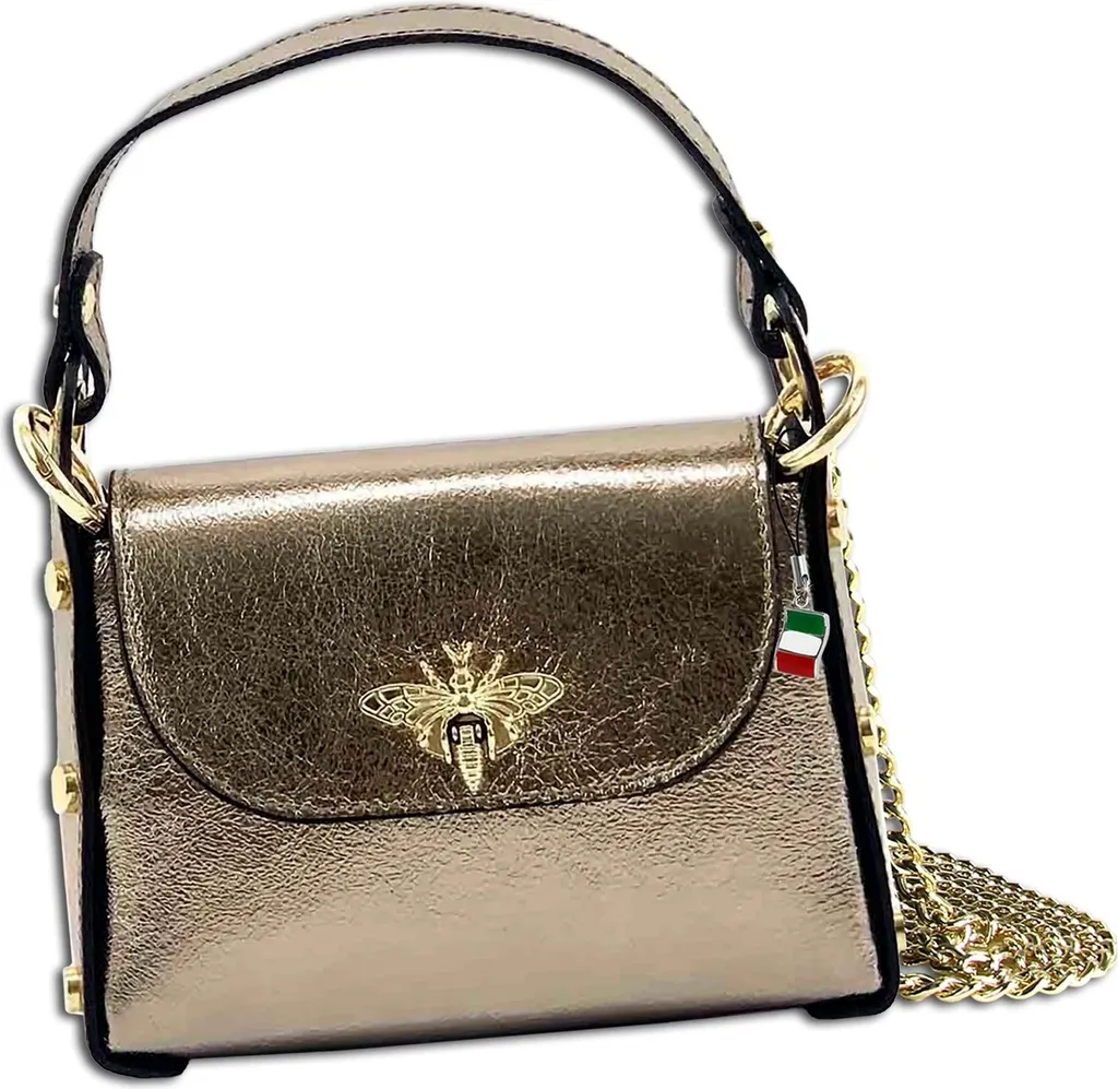 Sac cuir marron bronze métallisé Florence OTF831N3 finition luxe