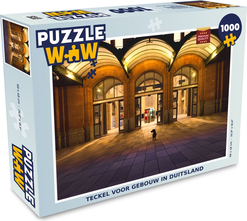 MuchoWow Puzzle 1000 Teile Dackel vor einem Gebäude in Deutschland - Erwachsene - Rätsel