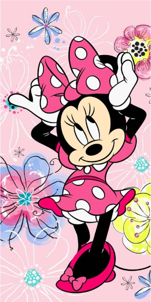 JERRY FABRICS Serviette de bain Minnie noeud rose Coton - Image du produit 