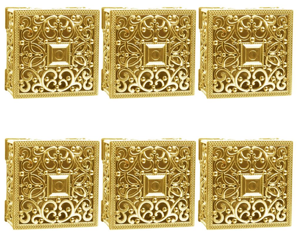 Vintage Schmuckkästchen mit Aussparungen, gold-/silberplattiert, aus Kunststoff, ideal als Bonbonbox, für Hochzeitsfeiern, Gastgeschenke, Ringe, ...
