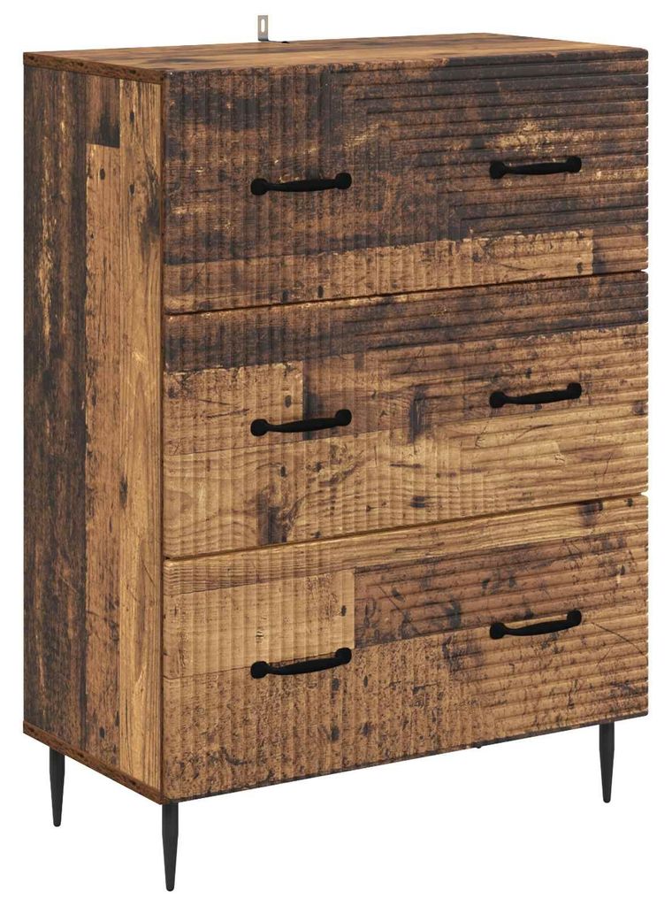 Robuster Stauraumschrank aus Holz mit vielen Fächern und abschließbarer Tür