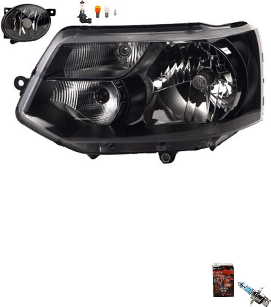 Johns, Scheinwerfer + Osram Night Breaker Laser passend für VW Transporter T5 11/09-L 7E1941015D 7E1941015H 7E1941015R 7E1941015T 7E0941699A 7E094...
