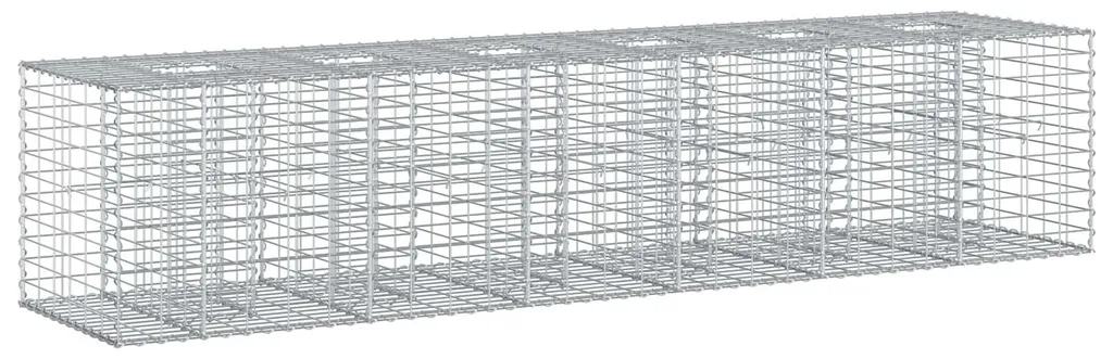 vidaXL Gabions pour potager surélevé 2 pcs Argent en acier 260x60x55 cm