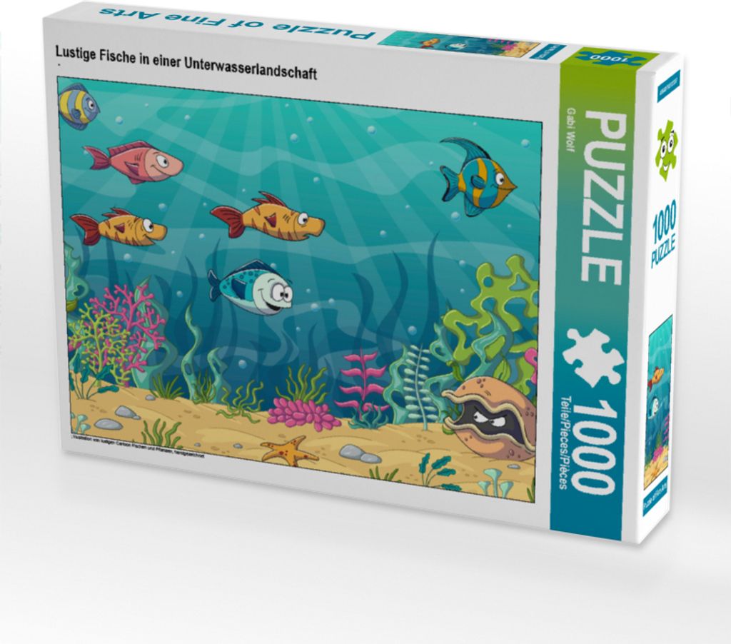 CALVENDO Puzzle Lustige Fische in einer Unterwasserlandschaft | 1000 Teile Lege-Größe 64x48cm Foto-Puzzle für glückliche Stunden