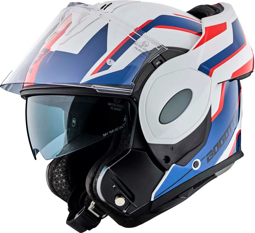 Casque pliable Bogotto FS-X600 Vyda avec visière intégrée Blanc Bleu S