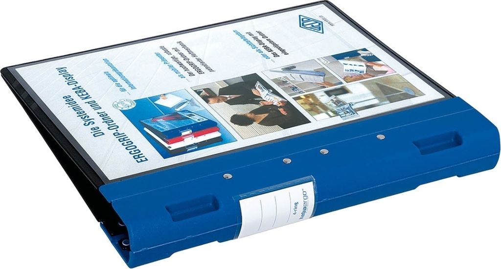 Präsentationsordner Ergogrip A4 30mm 4 Ringe schwarz/blau Packung mit 4 Stück