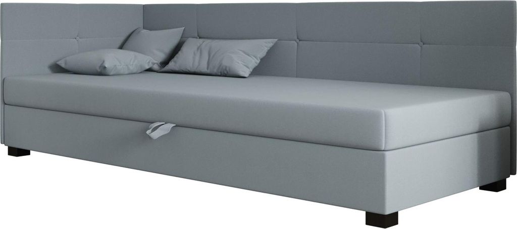 AURA SOFA Boxspringbett SILO PLUS 120x195 Komplett-Set mit Bonell Matratze, Polsterbett mit Bettkästen - Türkis, SAWANA 72