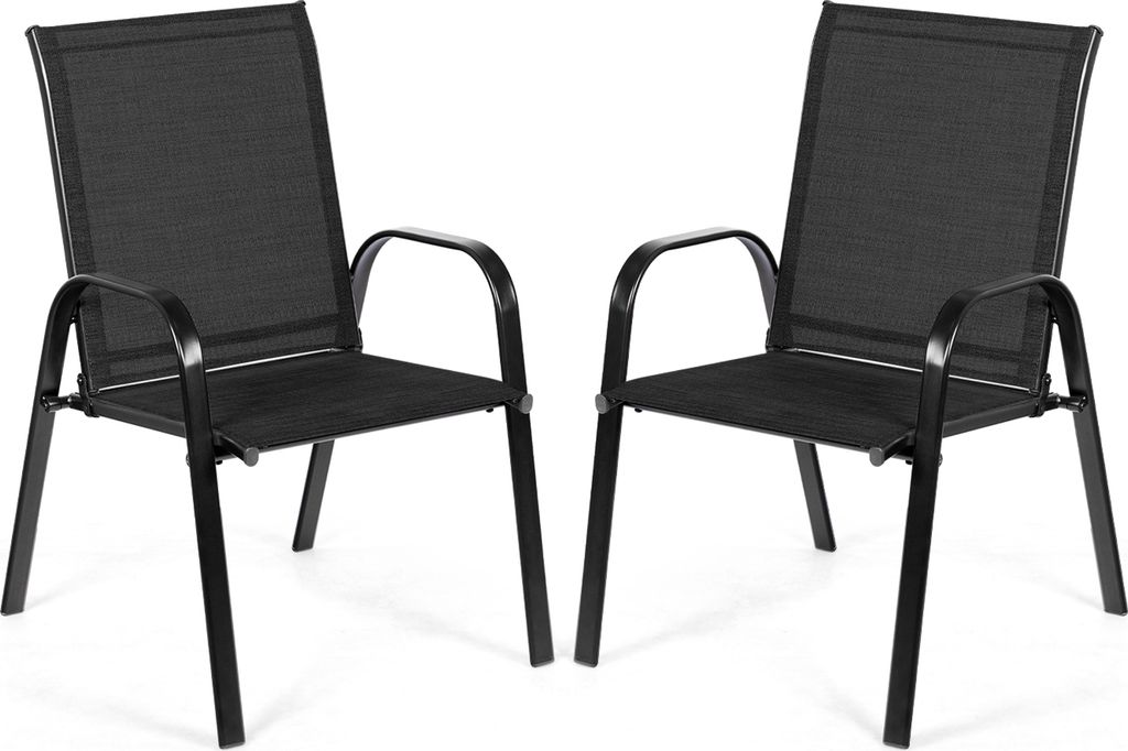 COSTWAY Lot de 2 chaises de jardin avec accoudoirs, chaises Image du produit 