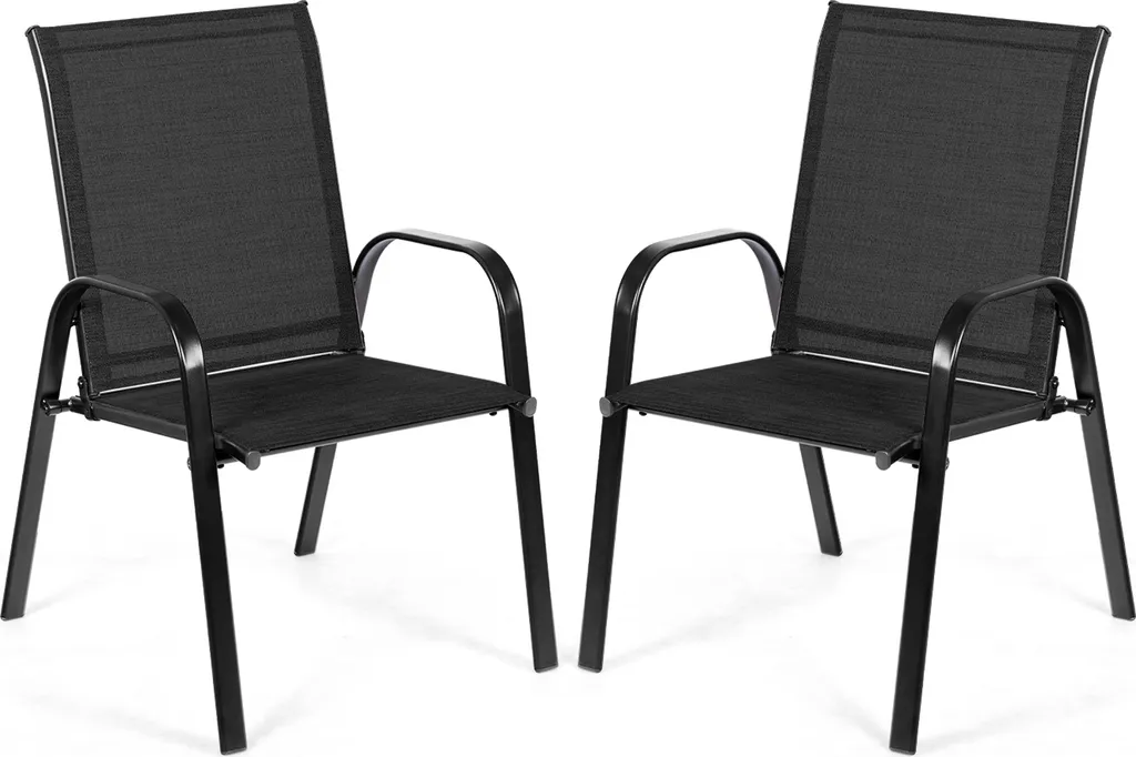 Sedie Design Outdoor Costway: Alluminio e Textilene Nero