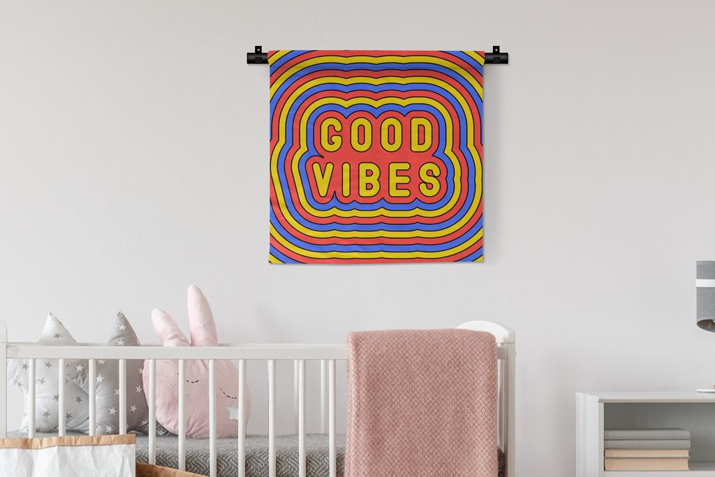 MuchoWow Wandteppich Wandbehang Zitat - Vintage - Retro 60x60 cm Tapisserie Dekoration Wandtuch - Dekorationen - Wand Decke
