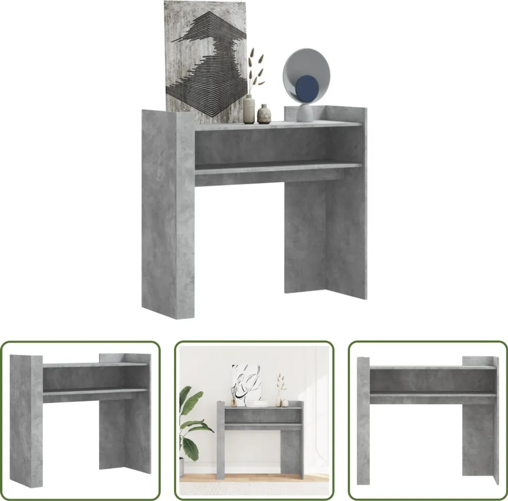 Tavolo Consolle Grigio Cemento 100x35x90 cm | Arredo Industrial The Living Store