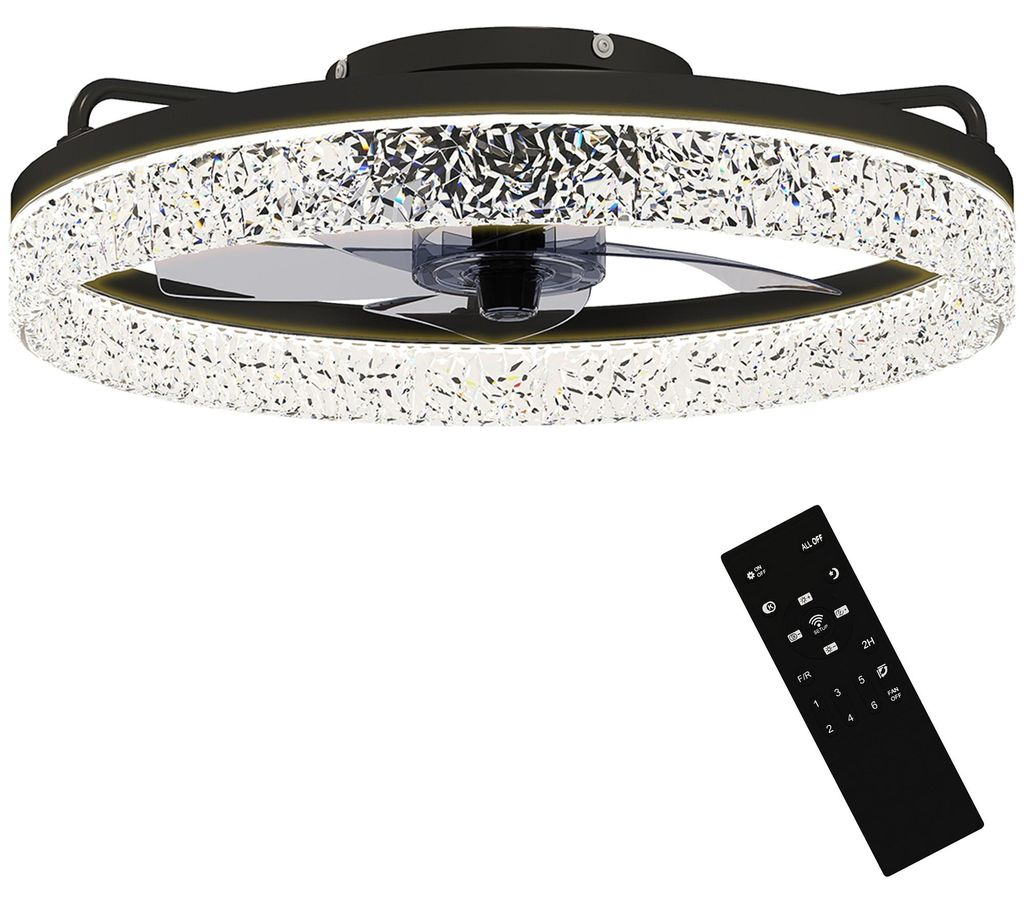 HOMCOM Plafondventilator, stil, met LED-verlichting en Productafbeelding 